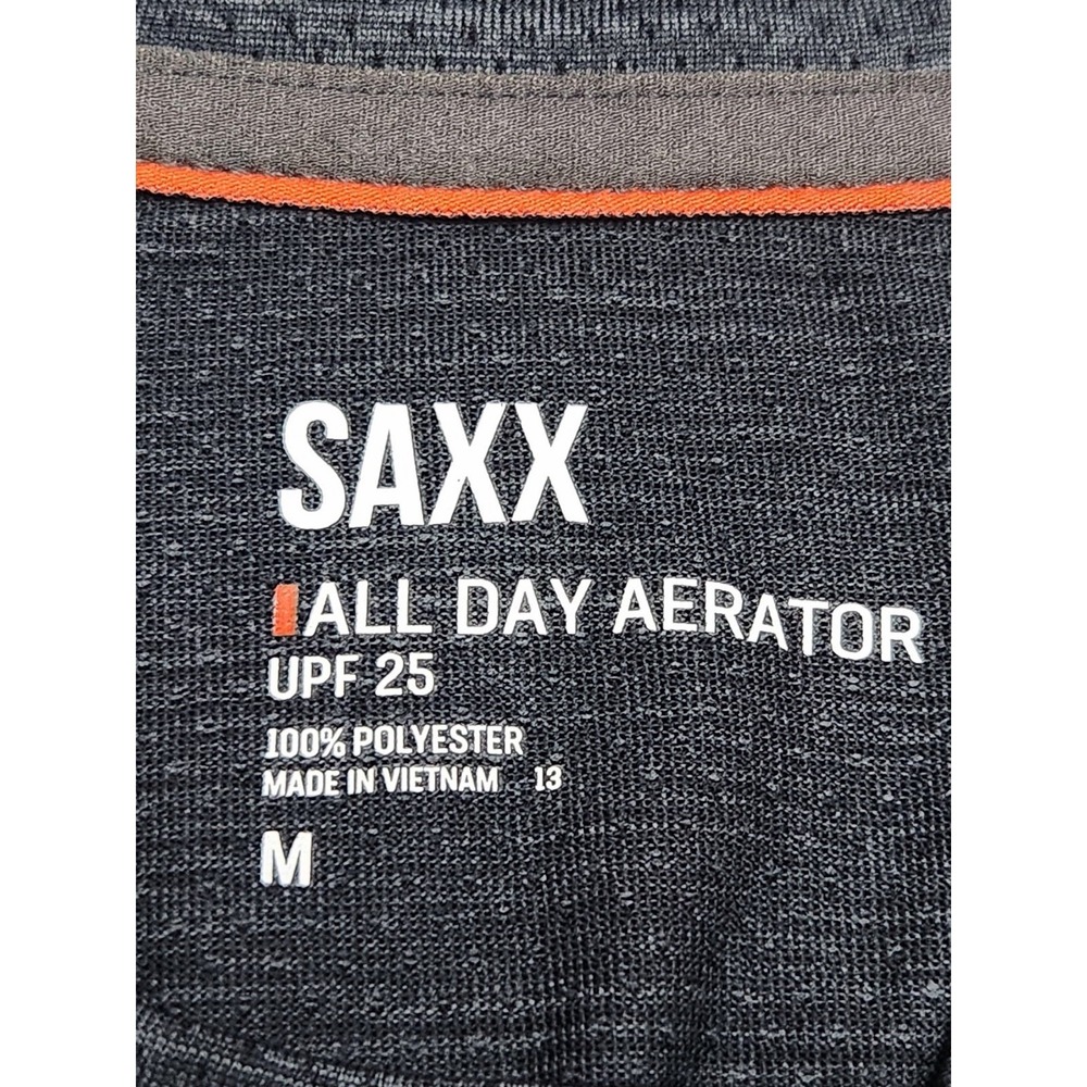 Saxx All Day Aerator Men's Performance Crew Neck T-Shirt UPF 25 Medium Gray - Picture 5 of 5